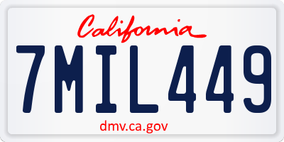 CA license plate 7MIL449