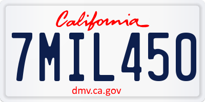 CA license plate 7MIL450