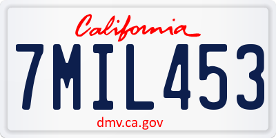 CA license plate 7MIL453