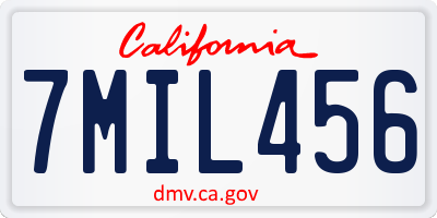 CA license plate 7MIL456