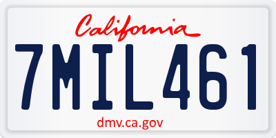 CA license plate 7MIL461