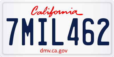 CA license plate 7MIL462