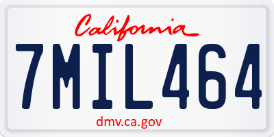 CA license plate 7MIL464