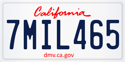CA license plate 7MIL465