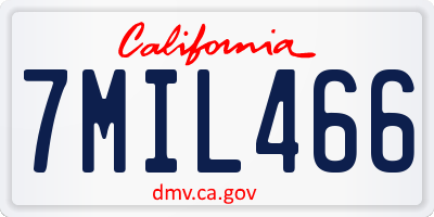 CA license plate 7MIL466