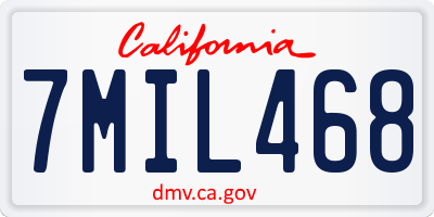 CA license plate 7MIL468