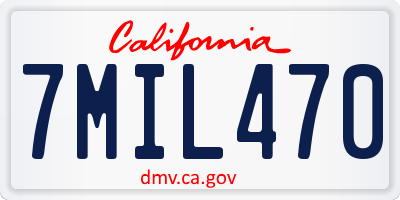 CA license plate 7MIL470