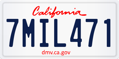 CA license plate 7MIL471