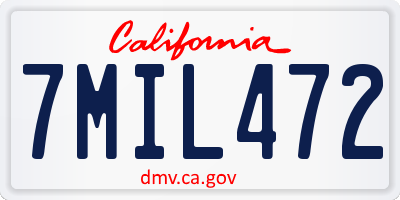 CA license plate 7MIL472
