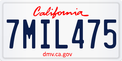 CA license plate 7MIL475