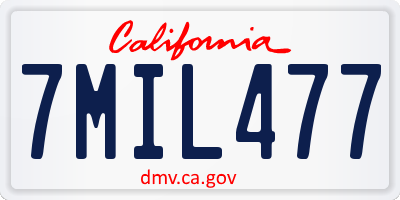 CA license plate 7MIL477