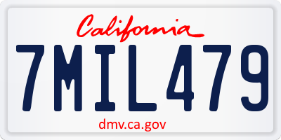 CA license plate 7MIL479