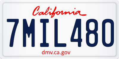 CA license plate 7MIL480