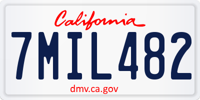 CA license plate 7MIL482
