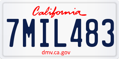 CA license plate 7MIL483