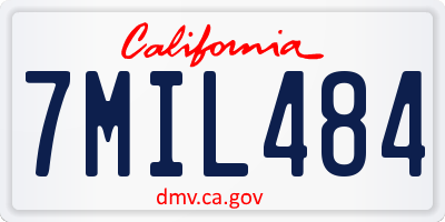 CA license plate 7MIL484