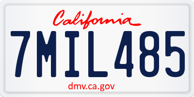 CA license plate 7MIL485