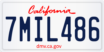 CA license plate 7MIL486