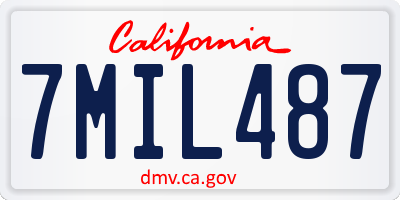CA license plate 7MIL487