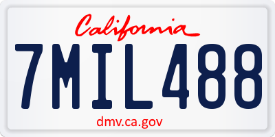 CA license plate 7MIL488