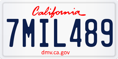 CA license plate 7MIL489