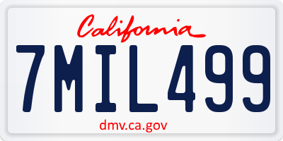 CA license plate 7MIL499