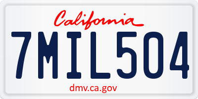 CA license plate 7MIL504