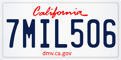 CA license plate 7MIL506
