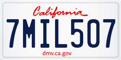 CA license plate 7MIL507
