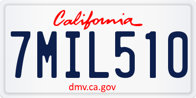 CA license plate 7MIL510