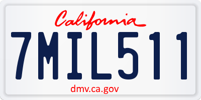 CA license plate 7MIL511