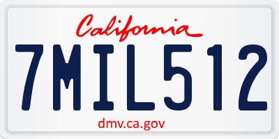CA license plate 7MIL512