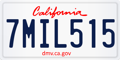 CA license plate 7MIL515