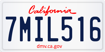 CA license plate 7MIL516