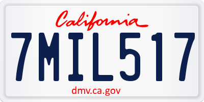 CA license plate 7MIL517