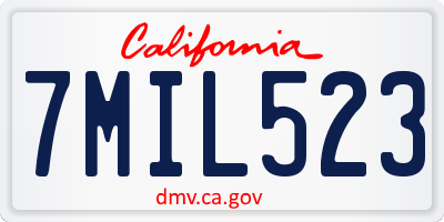 CA license plate 7MIL523