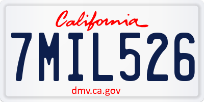 CA license plate 7MIL526