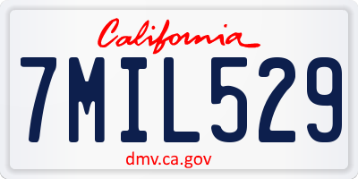 CA license plate 7MIL529