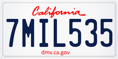 CA license plate 7MIL535
