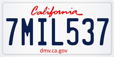 CA license plate 7MIL537