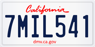 CA license plate 7MIL541