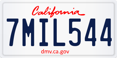 CA license plate 7MIL544