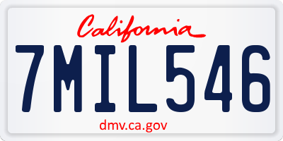 CA license plate 7MIL546