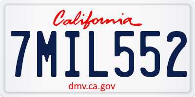CA license plate 7MIL552