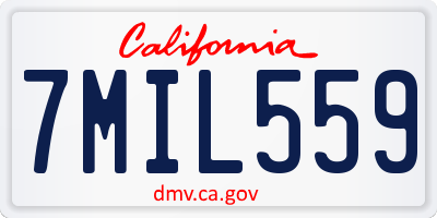 CA license plate 7MIL559