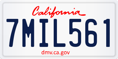 CA license plate 7MIL561