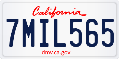 CA license plate 7MIL565