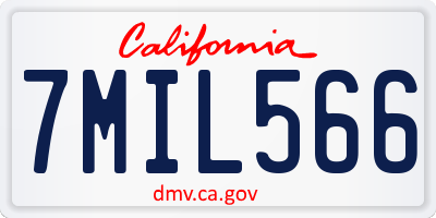 CA license plate 7MIL566
