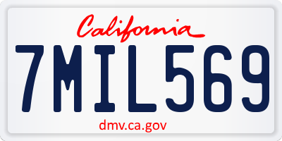 CA license plate 7MIL569