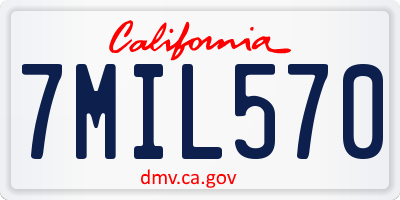 CA license plate 7MIL570